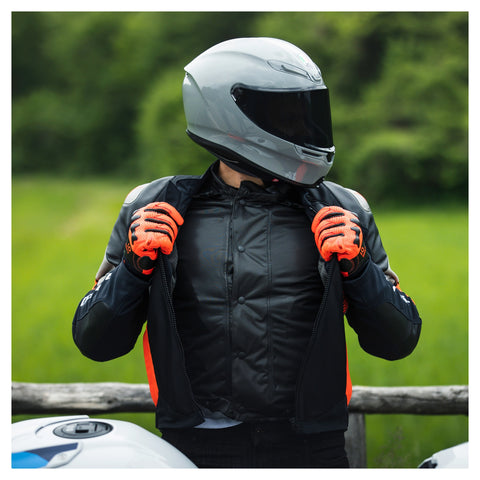 Super Rider 2 Absøluteshell — Black, Grey & Red Textile Jacket, Waterproof Riding Jacket, Sport-Touring Style
