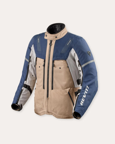 Jacket Sand 5 H2O — Sand / Blue Multi‑Season Adventure Textile Jacket