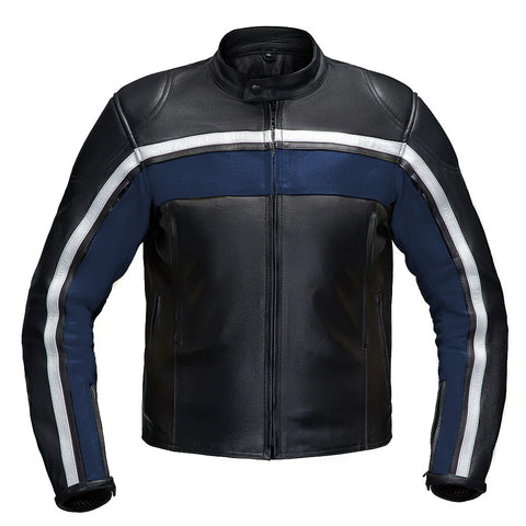 Legacy Blue Motorcycle Racing Leather Jacket — Premium Sport Riding Jacket