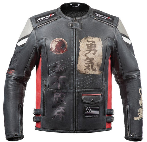 Dragon Vintage Men’s Leather Motorcycle Jacket - Distressed Retro Biker Gear