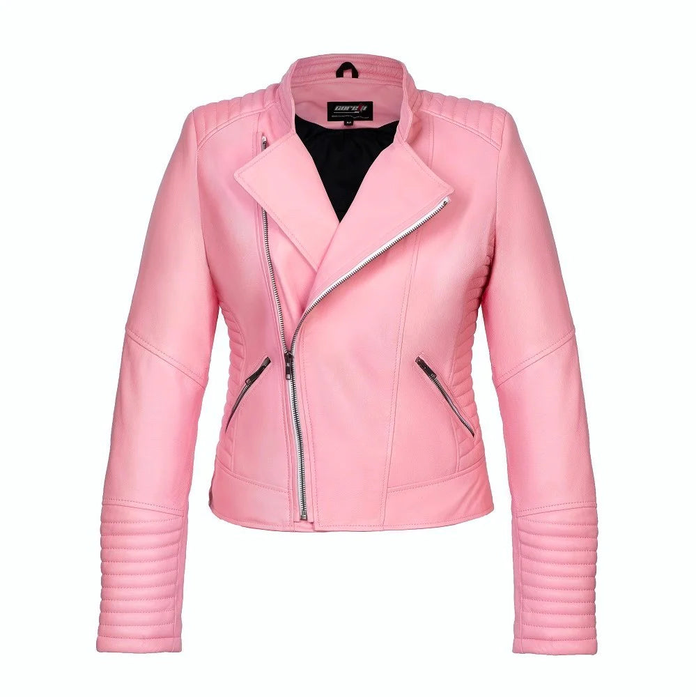 Rosetta Armored Women’s Leather Motorcycle Jacket - Premium CE-Protected Racing Gear