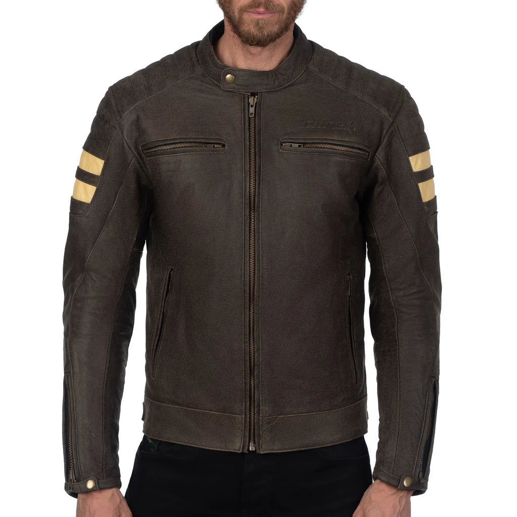 Soho Retro Brown Men’s Motorcycle Leather Jacket - Classic Urban Biker Style