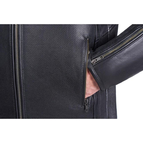 Alexander Black Men’s Leather Motorcycle Jacket - Professional CE-Armored Racing Gear