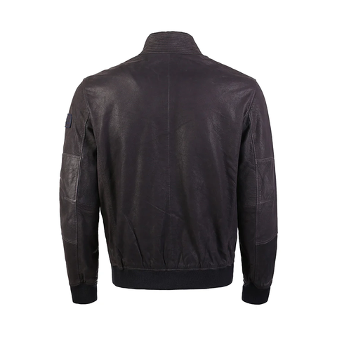 Men’s Vintage Union Jack Leather Racing Bomber Jacket