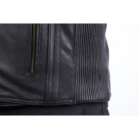 Alexander Black Men’s Leather Motorcycle Jacket - Professional CE-Armored Racing Gear