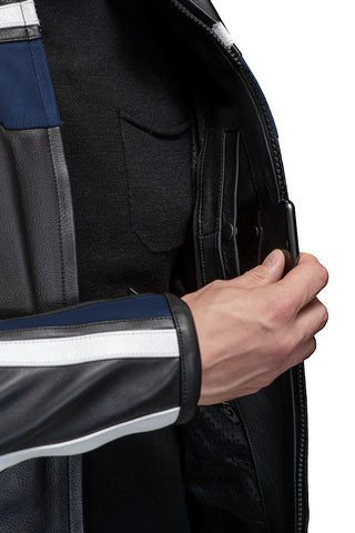 Legacy Blue Motorcycle Racing Leather Jacket — Premium Sport Riding Jacket