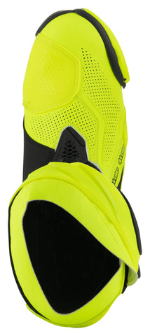 Alpinestars Supertech R Vented Motorcycle Boots — Neon Yellow Race Boots with Maximum Airflow, Premium Protection, and Track-Ready Performance