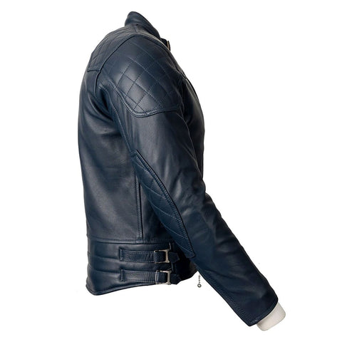 Armored Leather Jacket Midnight Blue