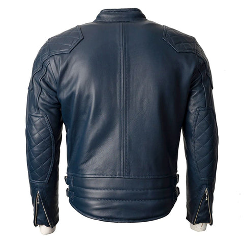 Armored Leather Jacket Midnight Blue