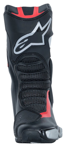 SMX-6 V3 — Black/Silver/Red Sport Motorcycle Boots, Microfiber Upper, Race-Ready Protection, Track & Street Performance