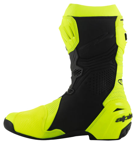 Alpinestars Supertech R Vented Motorcycle Boots — Neon Yellow Race Boots with Maximum Airflow, Premium Protection, and Track-Ready Performance
