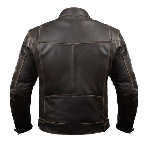 Abenteuer Retro Men’s Leather Motorcycle Jacket - Vintage Adventure Touring Style