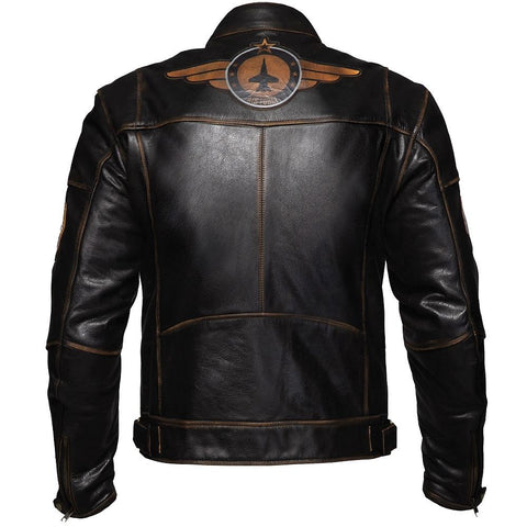 Vivi Il Momento Retro Men’s Leather Motorcycle Jacket - Vintage Café Racer Style