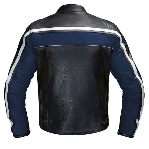 Legacy Blue Motorcycle Racing Leather Jacket — Premium Sport Riding Jacket