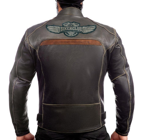Heritage Retro Brown Men’s Leather Motorcycle Jacket - Classic CE-Armored Biker Gear