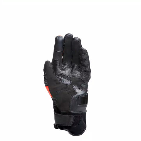 Dainese Carbon 4 Short Motorcycle Gloves – Black/Fluo Red | Sport Racing Gloves with Carbon Knuckle Protection & Ventilated Summer Design