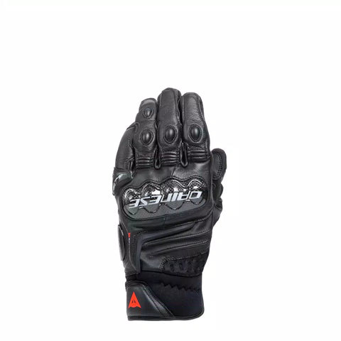 Dainese Carbon 4 Short Motorcycle Gloves – Black | Sport Racing Gloves with Carbon Knuckle Protection & High Ventilation