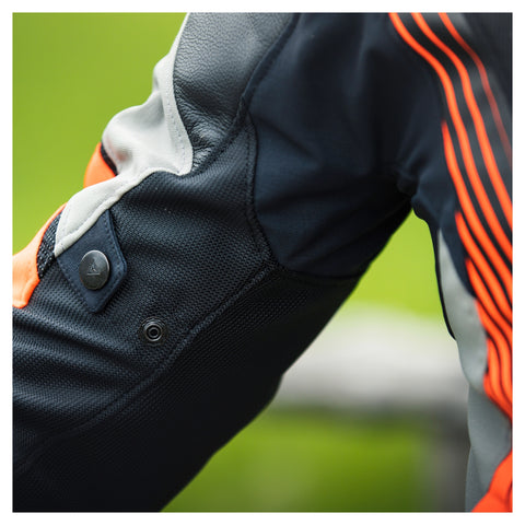 Super Rider 2 Absøluteshell — Black, Grey & Red Textile Jacket, Waterproof Riding Jacket, Sport-Touring Style