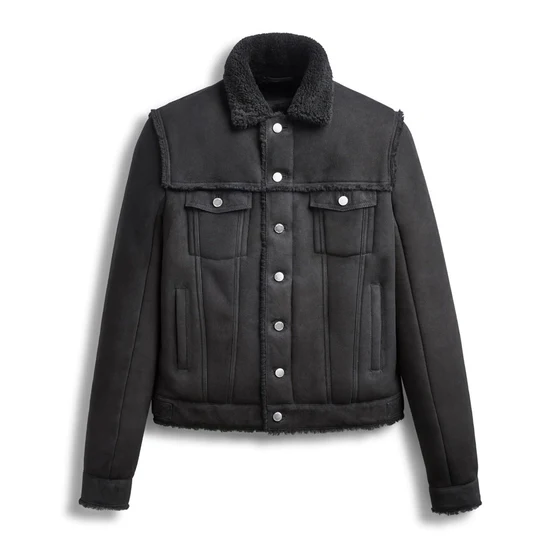 Shearling Black leather Jacket