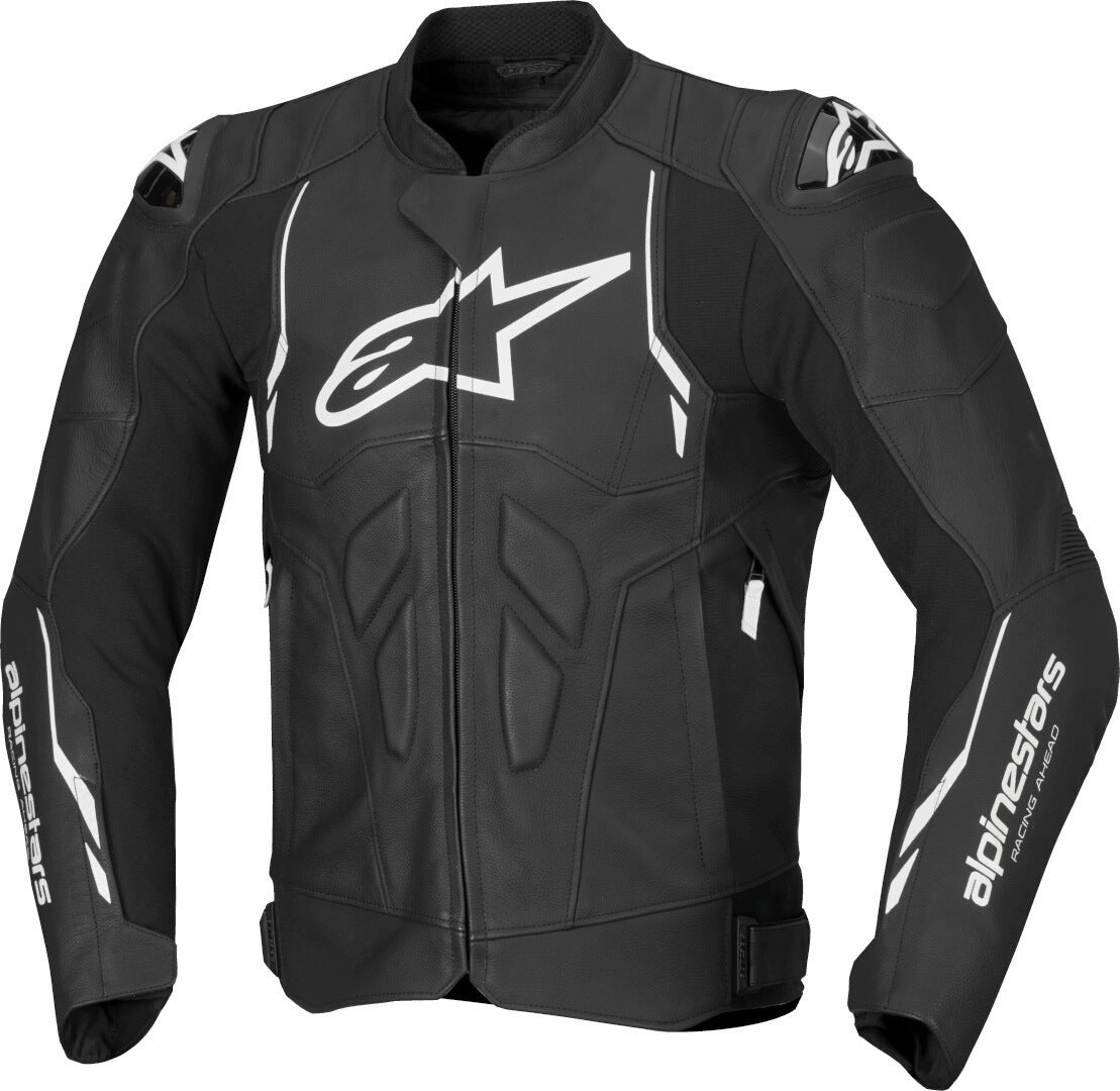 Alpinestars Dusk Motorcycle Black & White Leather Jacket