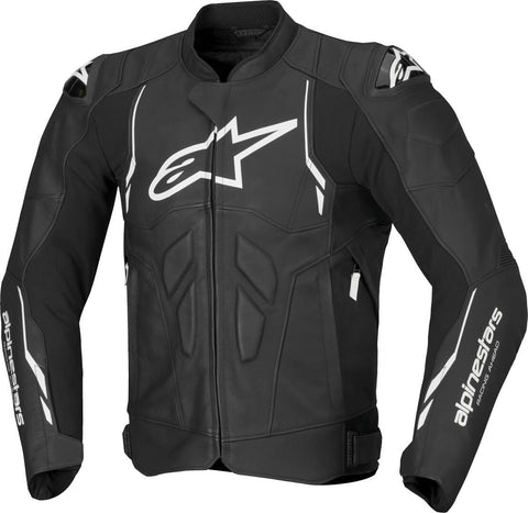 Alpinestars Dusk Motorcycle Black & White Leather Jacket
