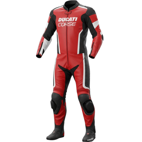 Ducati Leather Motorcycle Racing Suit with CE Armor Protection