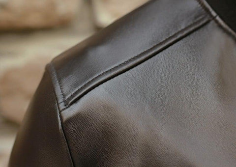 Men’s Black Leather Bomber Jacket | Classic Slim Fit Casual Fashion Jacket