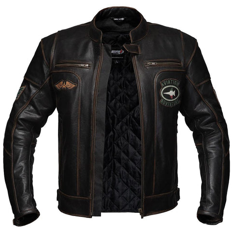 Vivi Il Momento Retro Men’s Leather Motorcycle Jacket - Vintage Café Racer Style