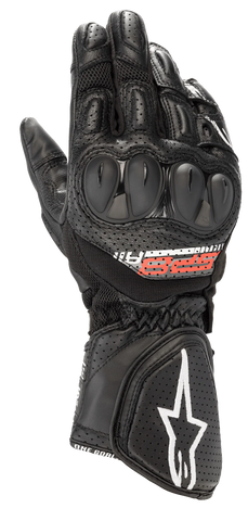 Alpinestars SP-8 V3 Air Motorcycle Gloves – Black | Lightweight Ventilated Summer Riding Gloves with Premium Knuckle Protection