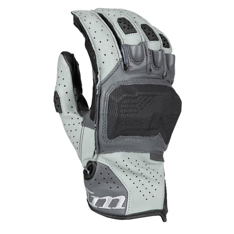 KLIM Badlands Aero Pro Short Motorcycle Gloves - Monument Gray - Men's Hot Weather Adventure Touring Leather Gloves