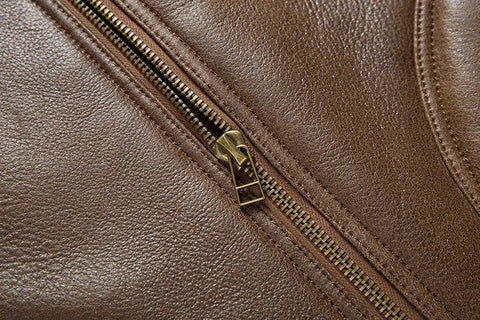 Men’s Brown Shearling Leather Jacket | Winter Aviator Sheepskin Coat