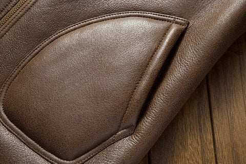 Men’s Brown Shearling Leather Jacket | Winter Aviator Sheepskin Coat
