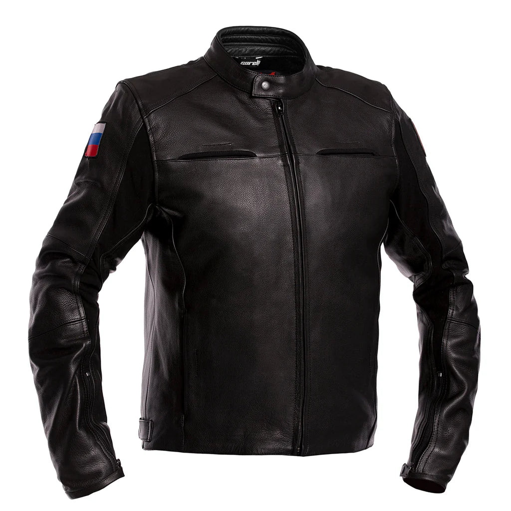 Russland Men’s Leather Biker Jacket - Heavy-Duty Professional Motorcycle Gear