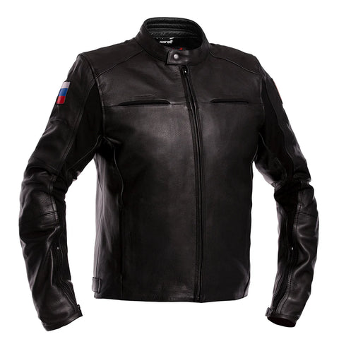 Russland Men’s Leather Biker Jacket - Heavy-Duty Professional Motorcycle Gear