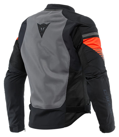 Air Fast Textile Motorcycle Jacket Black Grey Neon Red | Men’s Protective Riding Jacket