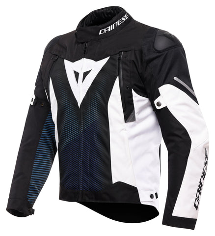 Super Sprint D-Dry Men’s Textile Motorcycle Jacket Black Blue White | Waterproof Sport Riding Jacket