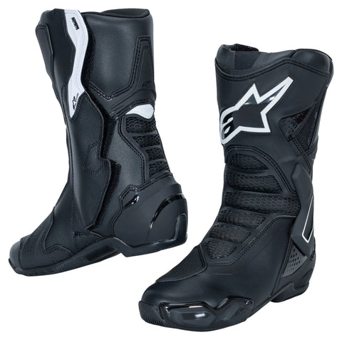 Alpinestars Stella SMX-6 V3 Women’s Motorcycle Boots — Black/White Sport Riding Boots with Female Fit, TPU Protection, and Track-Ready Comfort