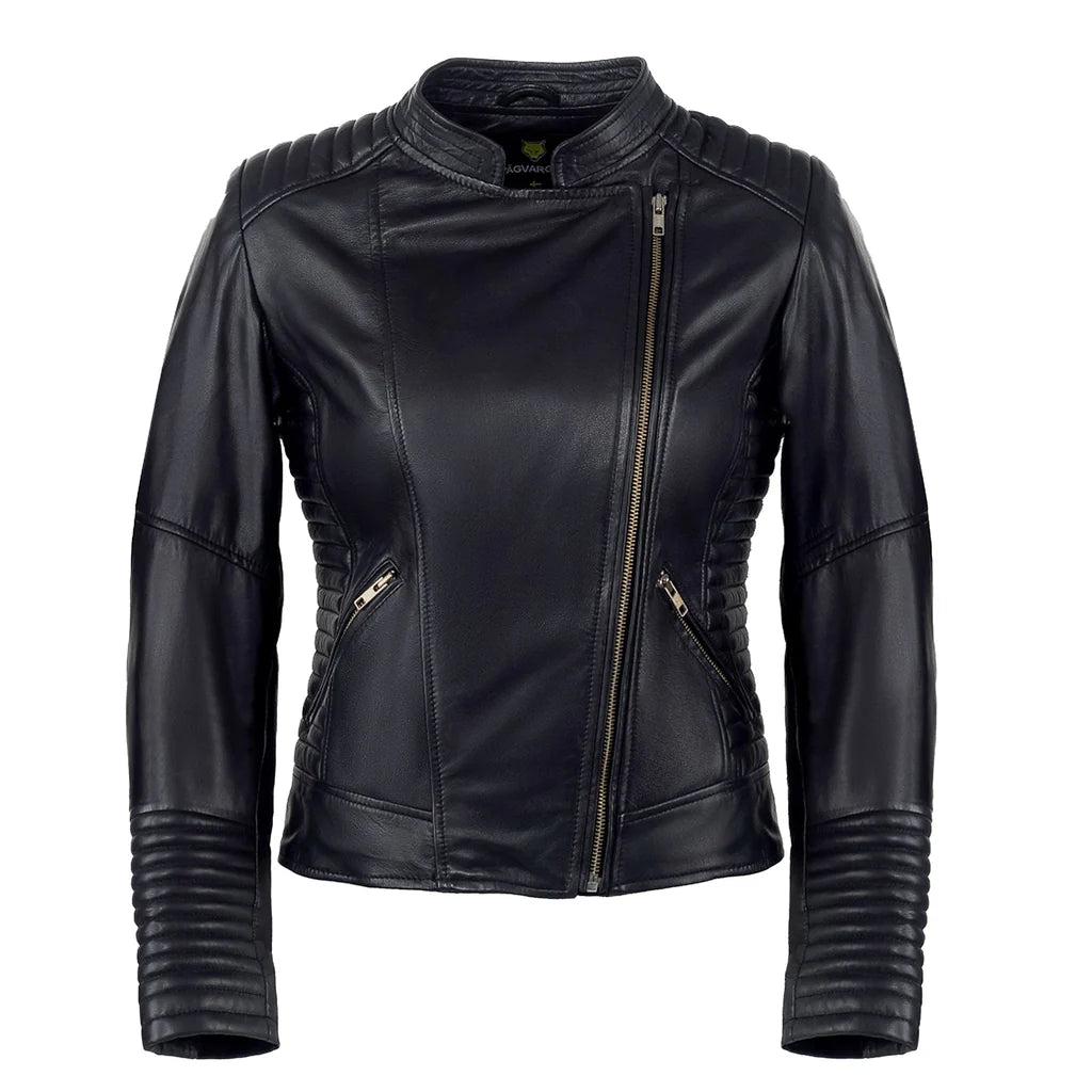 Emma Armored Women’s Leather Motorcycle Jacket - Premium CE-Protected Racing Gear
