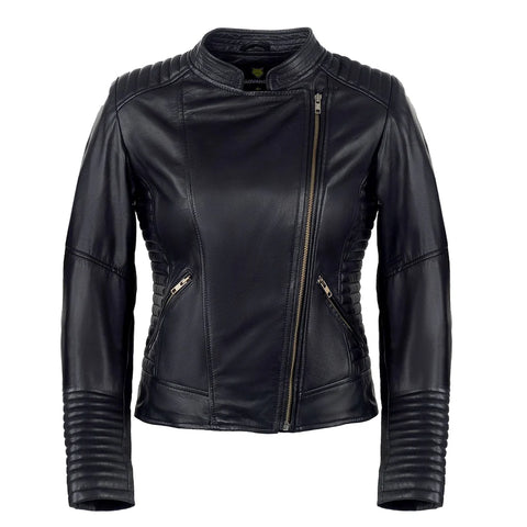Emma Armored Women’s Leather Motorcycle Jacket - Premium CE-Protected Racing Gear