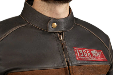 Heritage Retro Brown Men’s Leather Motorcycle Jacket - Classic CE-Armored Biker Gear