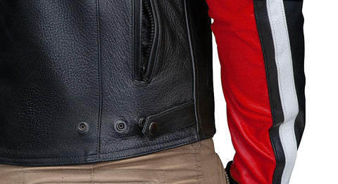 Karl Rote Professional Men’s Red Leather Motorcycle Racing Jacket - CE Armored