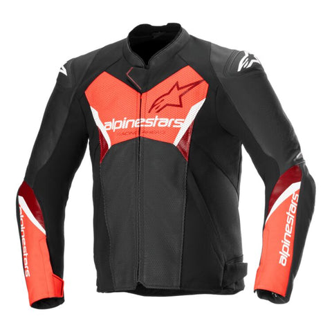 Alpinestars Faster V3 Airflow Black/Red Fluo Leather Jacket
