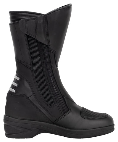 Daytona Lady Evoque GTX Motorcycle Boots — Women’s Black Leather Touring Boots with Gore-Tex Waterproof Protection, Elevated Heel, and Premium Comfort