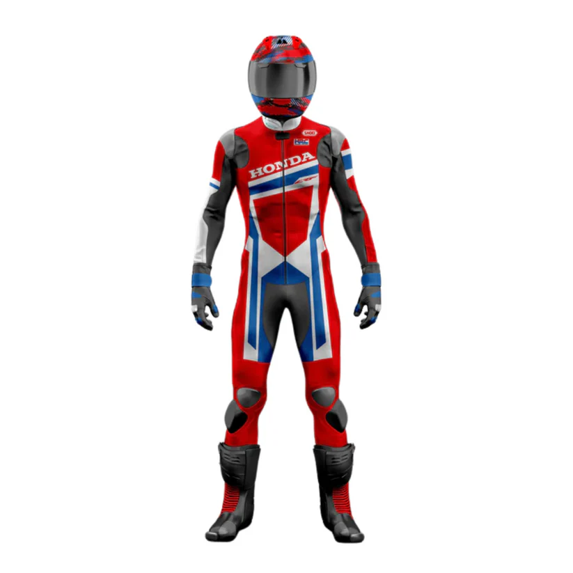 Premium Turbo Honda Motorcycle Leather Racing Suit for Track Riding
