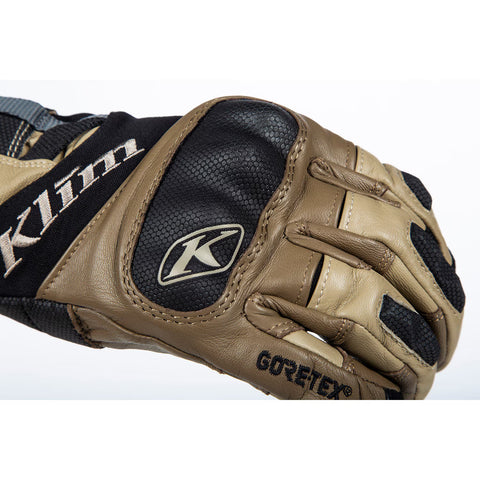 KLIM Adventure GTX Short Leather Gloves - Tan (Waterproof ADV / Touring)