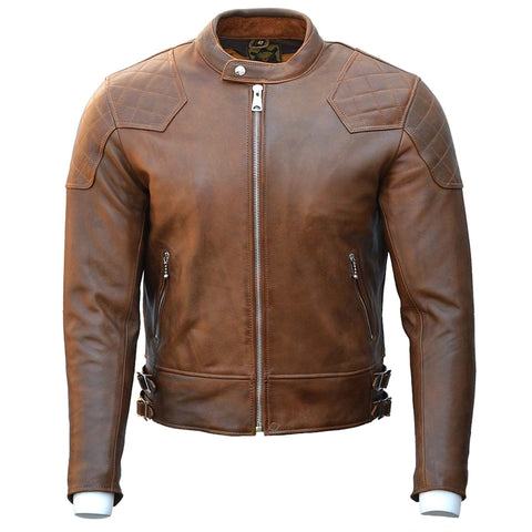 Brown Armored Leather Jacket