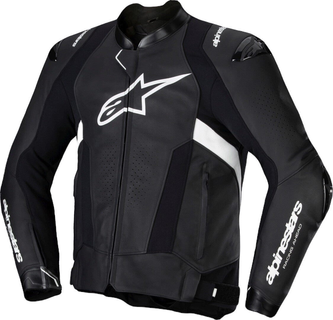 Alpinestars Missile V3 Motorcycle Black & White Leather Jacket