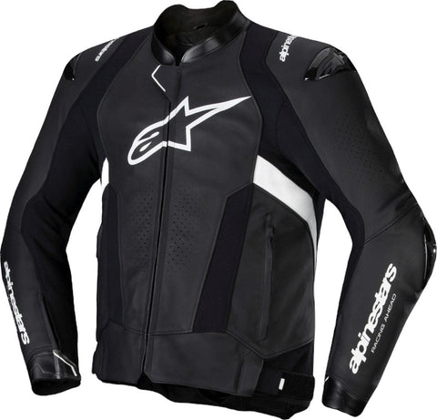 Alpinestars Missile V3 Motorcycle Black & White Leather Jacket