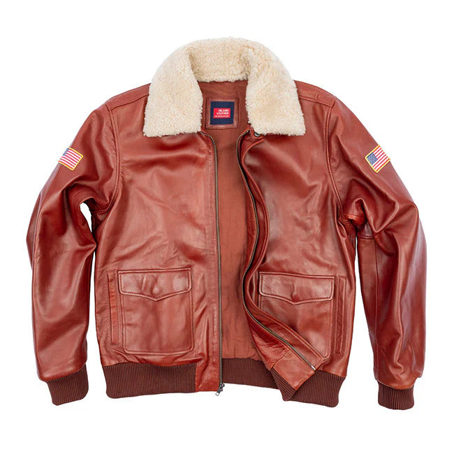 Men’s G-1 Flight Bomber Jacket with Removable Faux Fur Collar