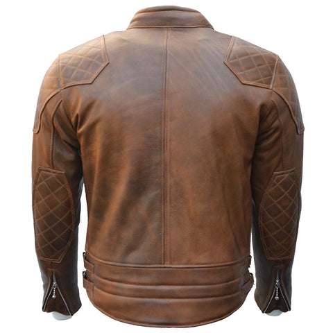 Brown Armored Leather Jacket